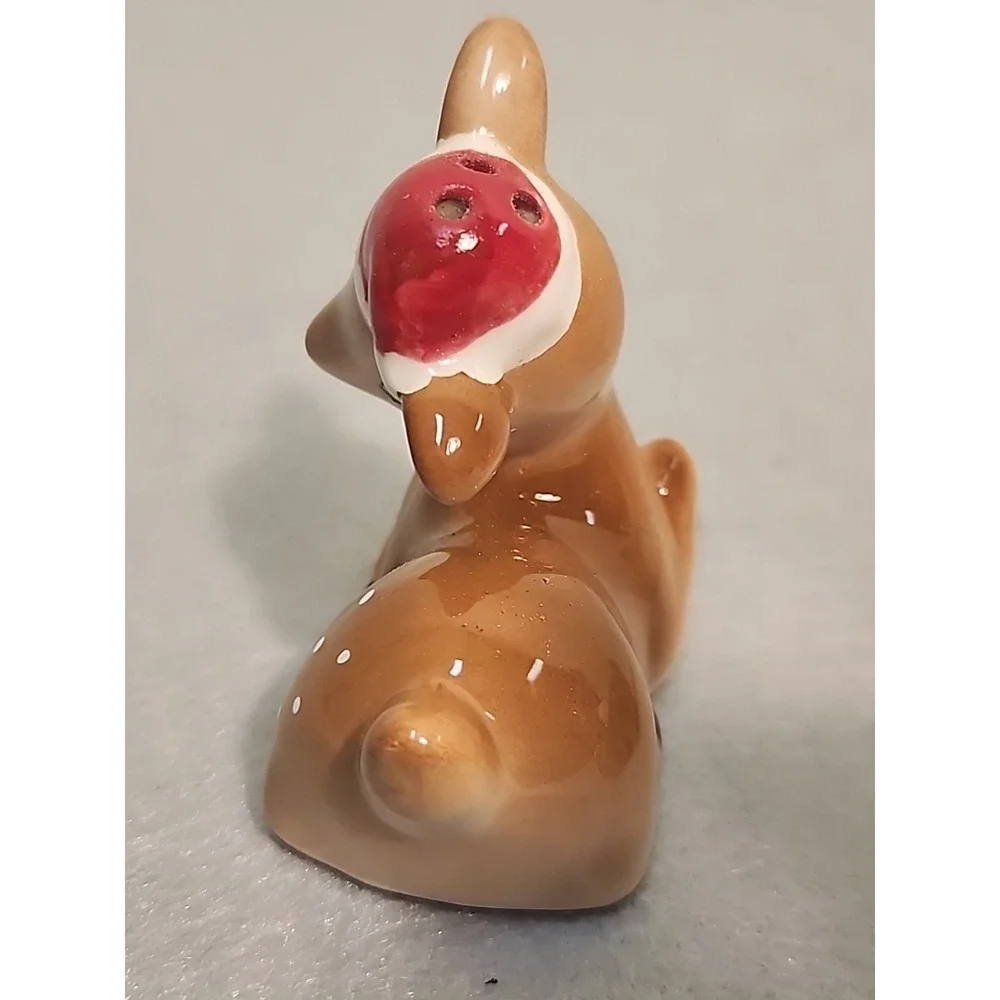 Vintage Salt And Pepper Shakers Holiday Deer Fawn‎ Spotted